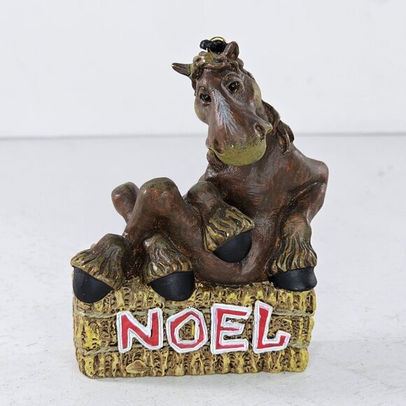 Elmer Horse Ornament Christmas Noel Montana Silversmiths Hay Bale Vintage
